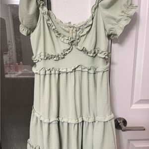 Light Green Ruffle Dress